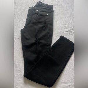 7 For All Mankind Black Skinny Ankle Jeans
